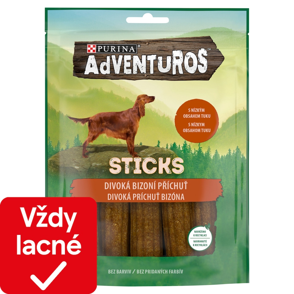 Adventuros Sticks maškrty pre psov bizón 120 g