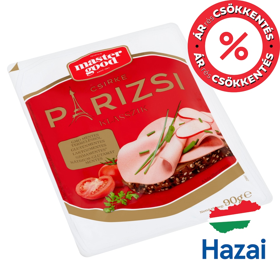 Master Good Klasszik szeletelt, füst ízesítésű csirke párizsi 90 g