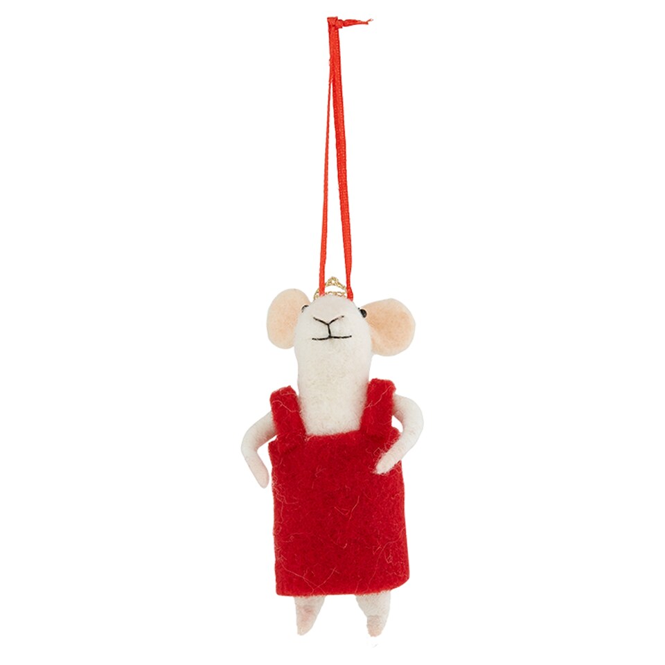 Tesco Woollen Mouse With Crown Hanging Decorative