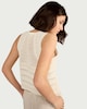 image 3 of F&F Pure Cotton Embroidered Knitted Button Up Top in Cream