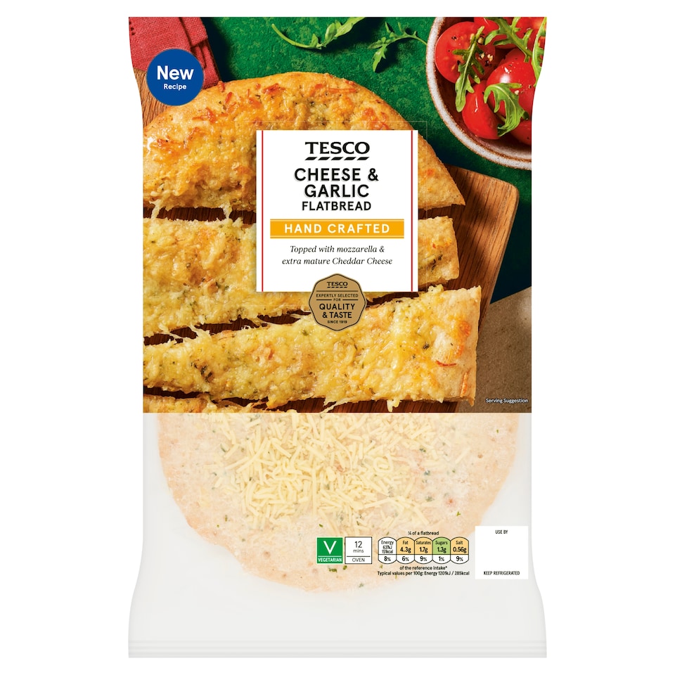 Tesco Cheese and Garlic Flatbread 230g