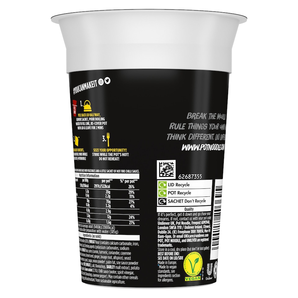 image 1 of Pot Noodle Bombay Bad Boy Instant Noodles King Pot 114g