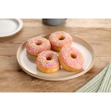 Tesco Pink Iced Ring Doughnut 4 Pack