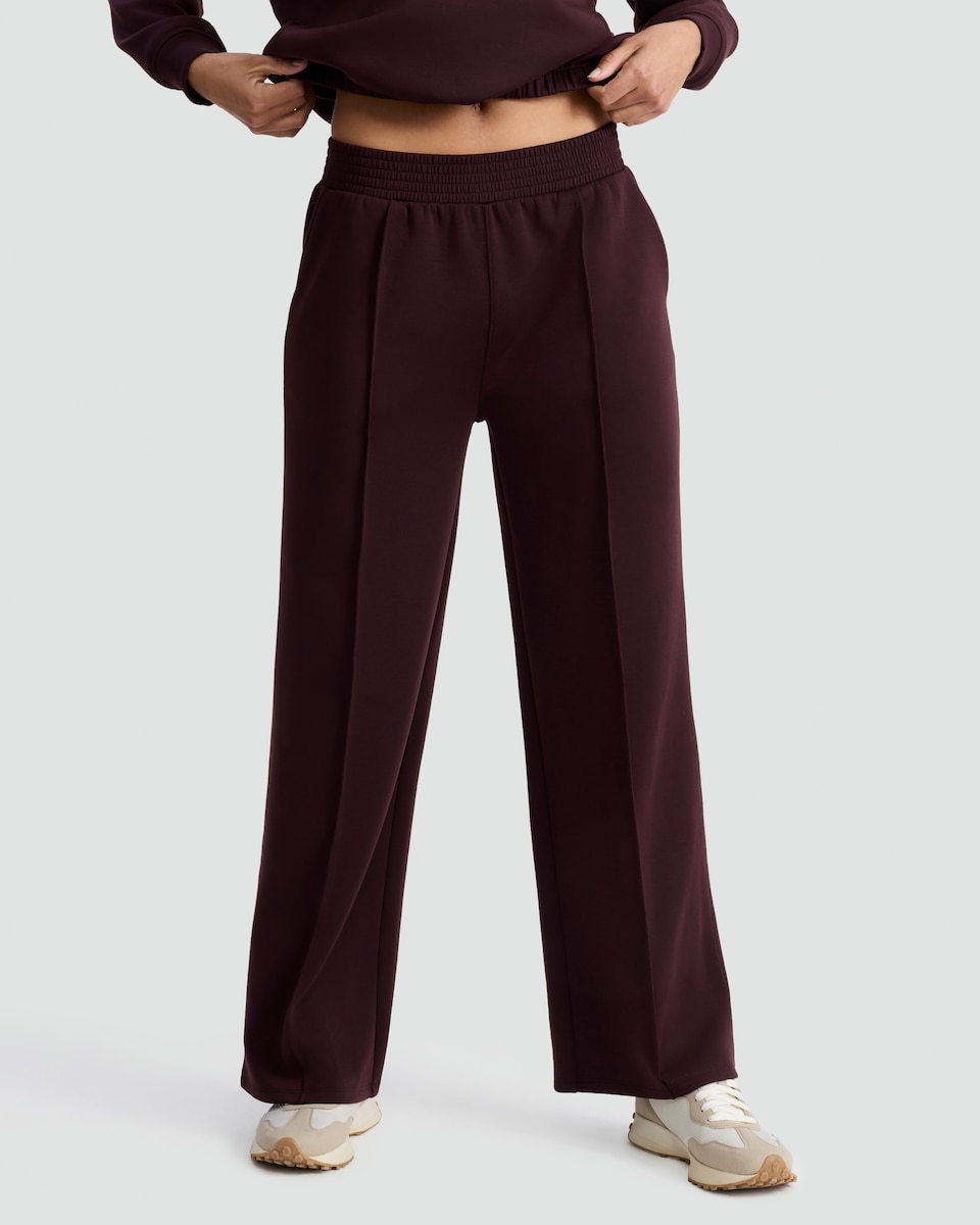 image 1 of F&F Active Wide Leg Pleated Co-ord Joggers in Berry