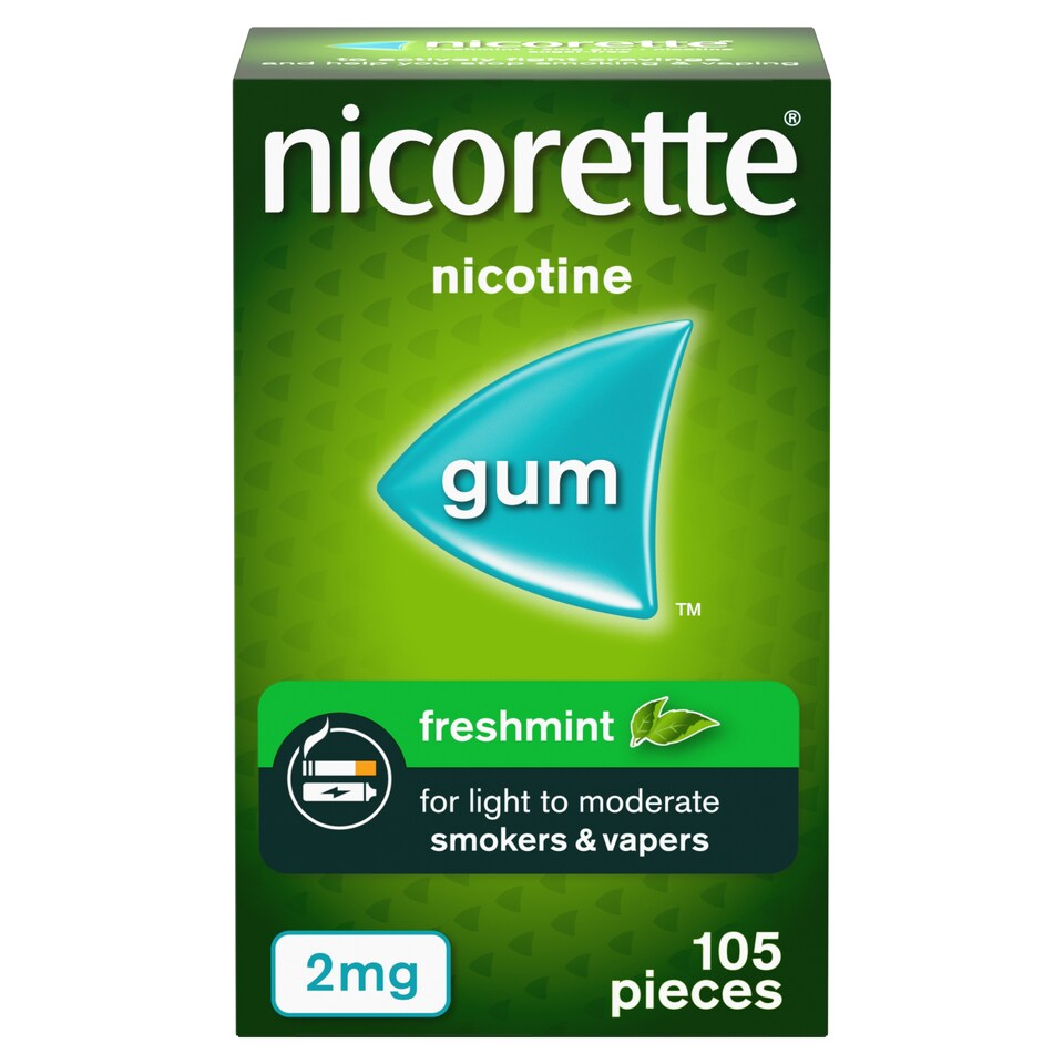 image 1 of Nicorette Stop Smoking Aid 2mg Nicotine Gum - Freshmint 105s