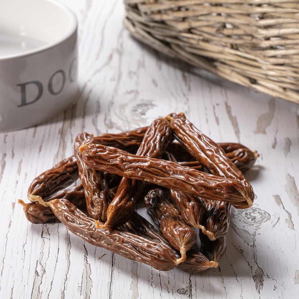 image 1 of Hollings Pork Sausages Natural Dog Treats 200g