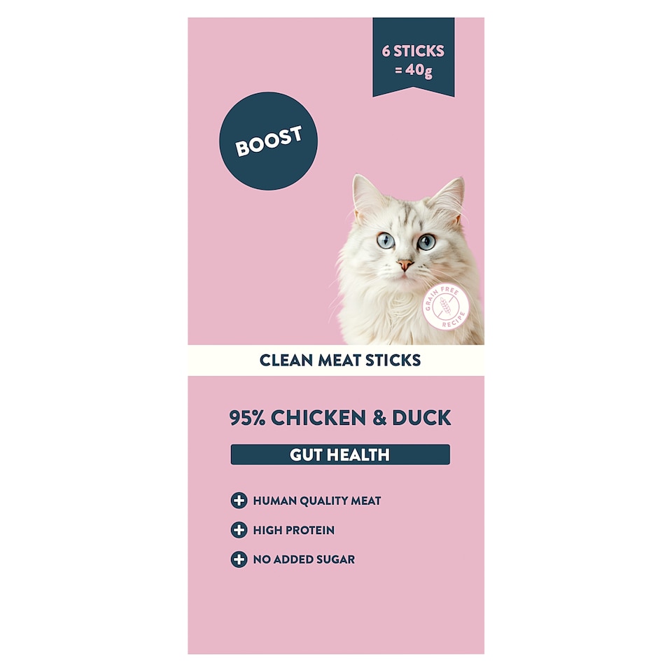 BOOST Meat Stick Cat Treats with 95% Chicken & Duck 6x6.6g