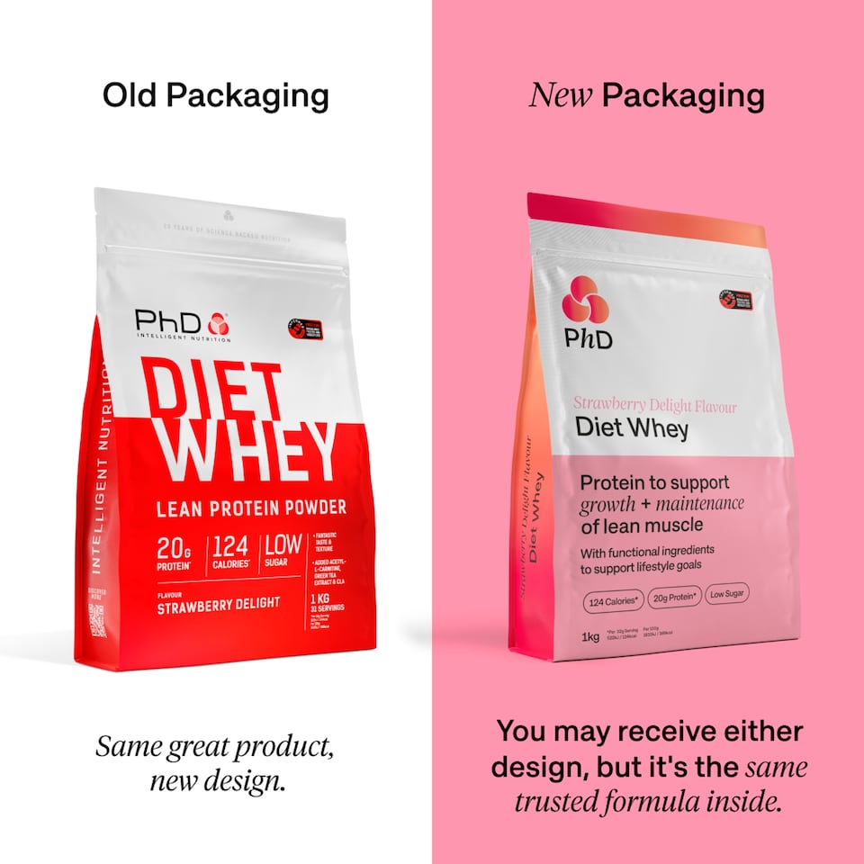 image 1 of PhD Diet Whey Protein Powder - Strawberry Delight 1kg