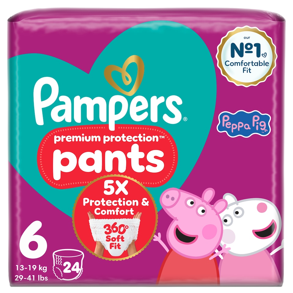 image 1 of Pampers Premium Protection Essential Nappy Pants Size 6 24 Pack