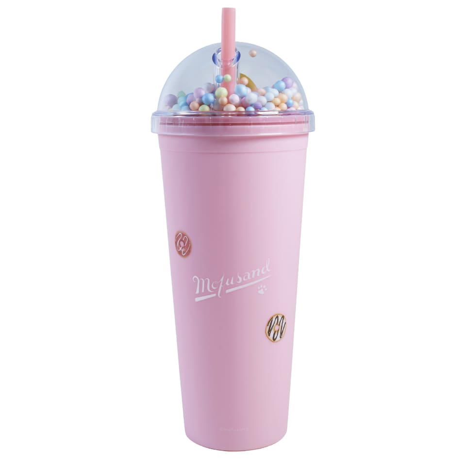 image 1 of Mofusand Water Bottle Cup With Straw 600Ml