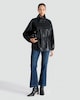 image 1 of F&F Faux Leather High Neck Cinched Waist Jacket in Black