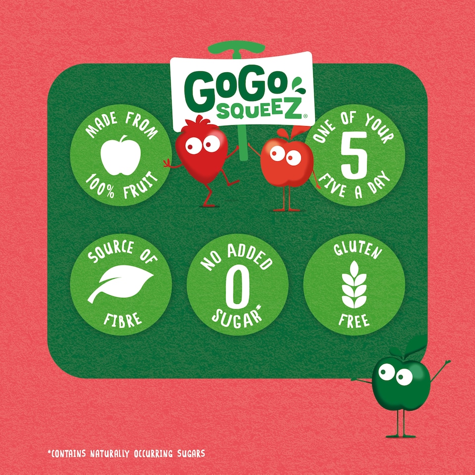 image 1 of Gogo Squeez Fruit Snack Apple Strawberry 4X90g