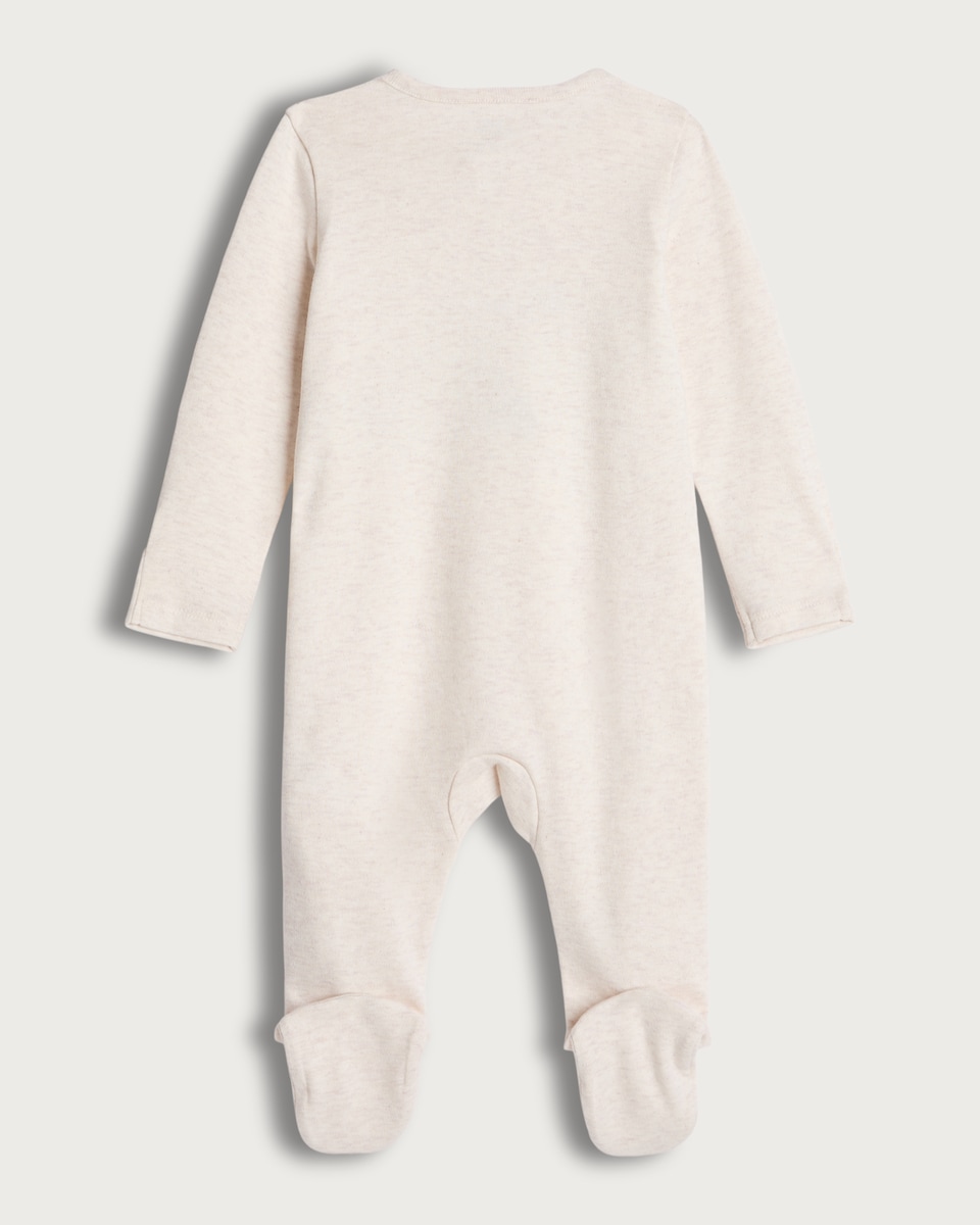 image 1 of F&F Baby Cotton Rich I Love My Mummy Sleepsuit in White