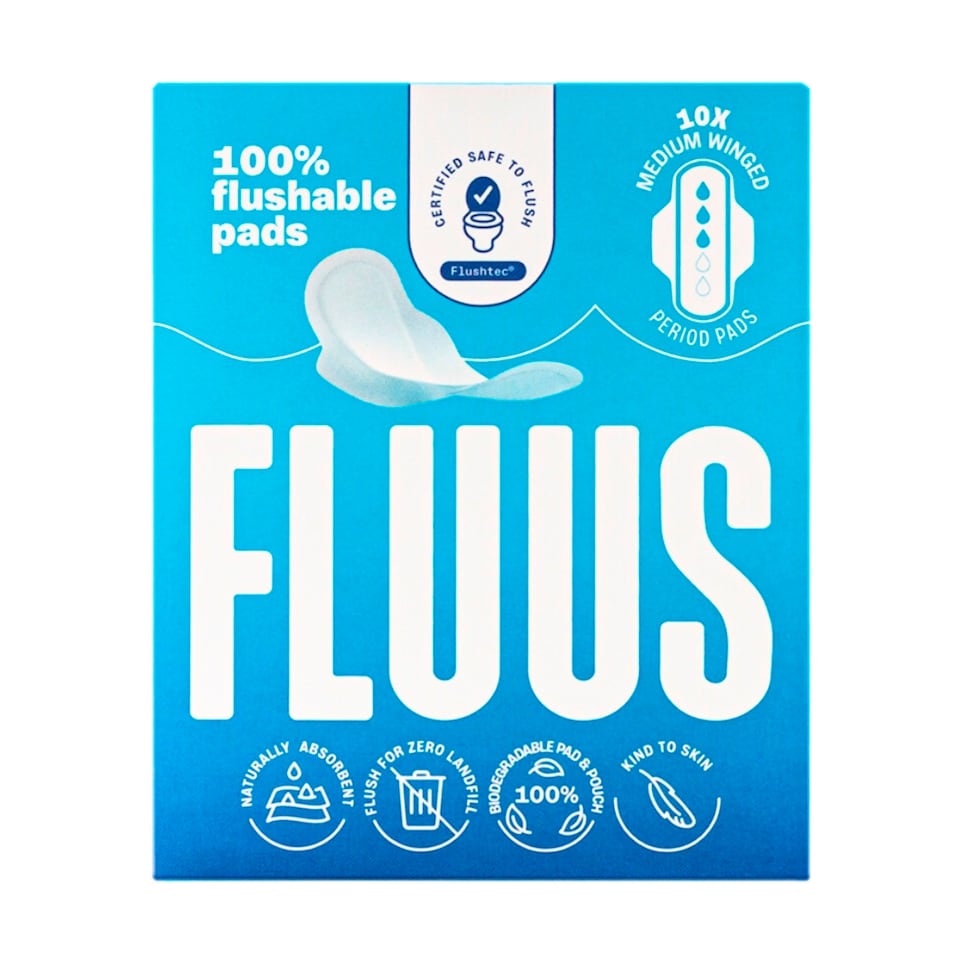 image 1 of Fluus Flushable Pads Medium 10s