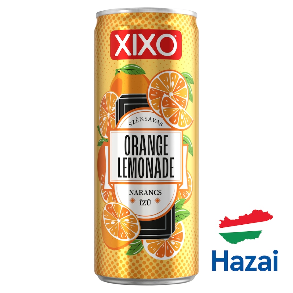XIXO Orange Lemonade narancsízű, szénsavas üdítőital cukorral és édesítőszerekkel 250 ml   1. kép