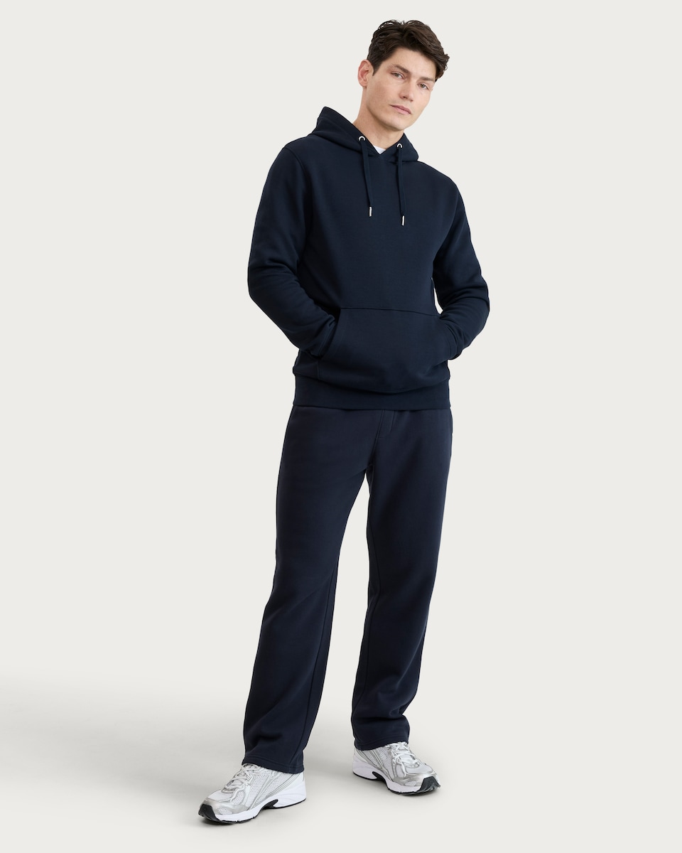 image 1 of F&F Cotton Rich Drawstring Hoodie in Navy