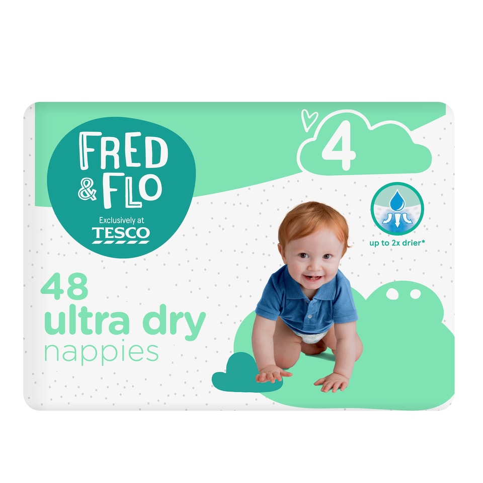 image 1 of Fred & Flo 48 Ultra Dry Nappies Size 4
