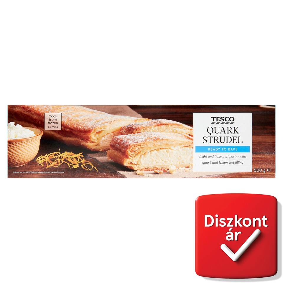 Tesco gyorsfagyasztott, leveles rétes citromhéjjal ízesített túrós töltelékkel 500 g