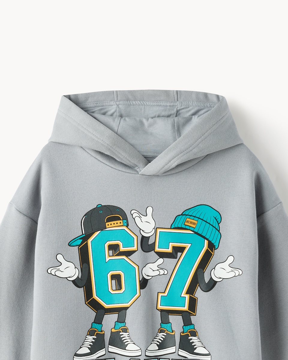 image 1 of F&F Boys Cotton Rich 67 Hoodie in Grey