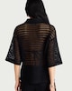 image 3 of F&F Pure Cotton Knitted Co-ord Shirt in Black