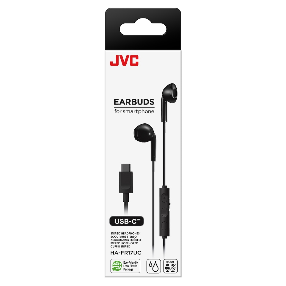 image 1 of JVC Black Earbuds USB C HA-FR17UC