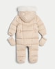 image 2 of F&F Baby Quilted High Shine Shower Resistant Pramsuit in Amber