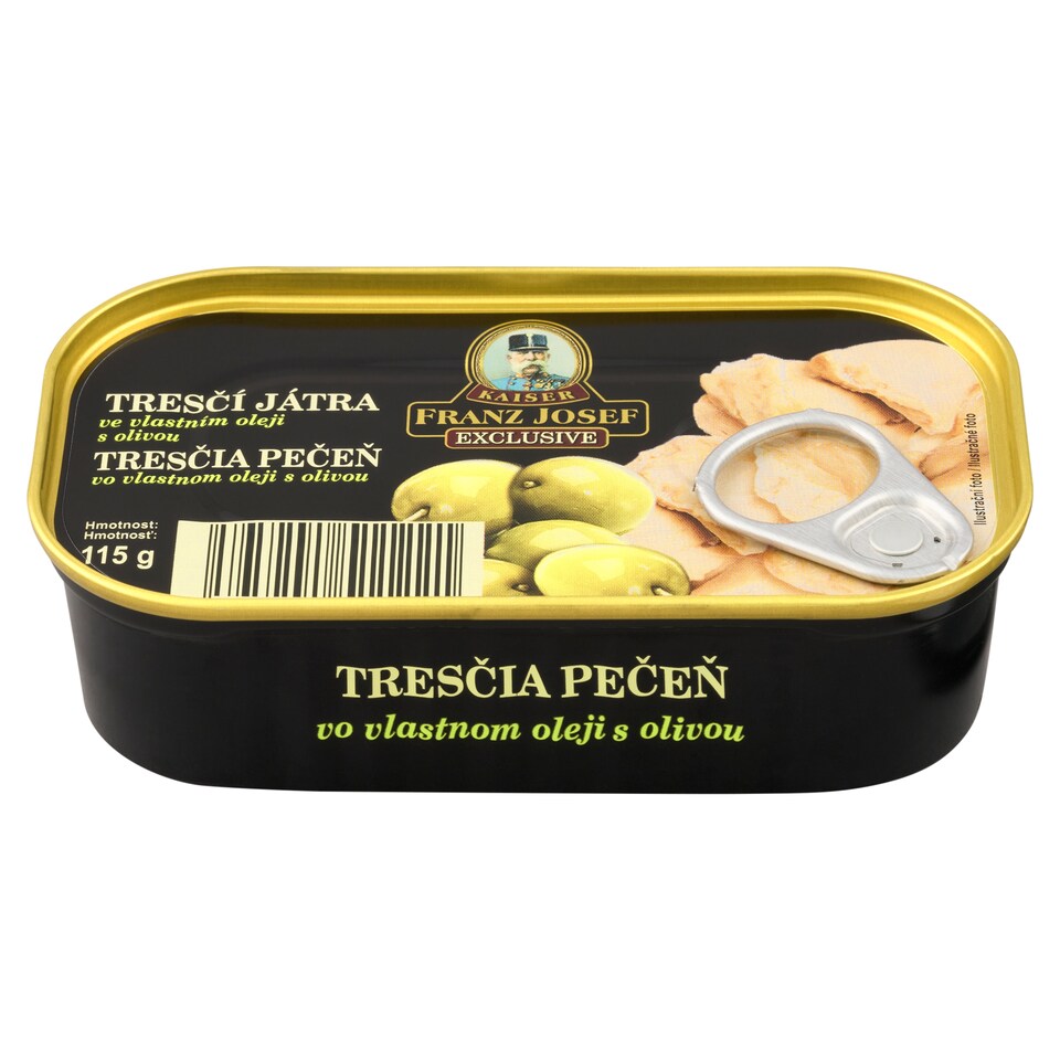 image 1 of Franz Josef Kaiser Exclusive Cod Liver in Own Oil with Olive 115 g
