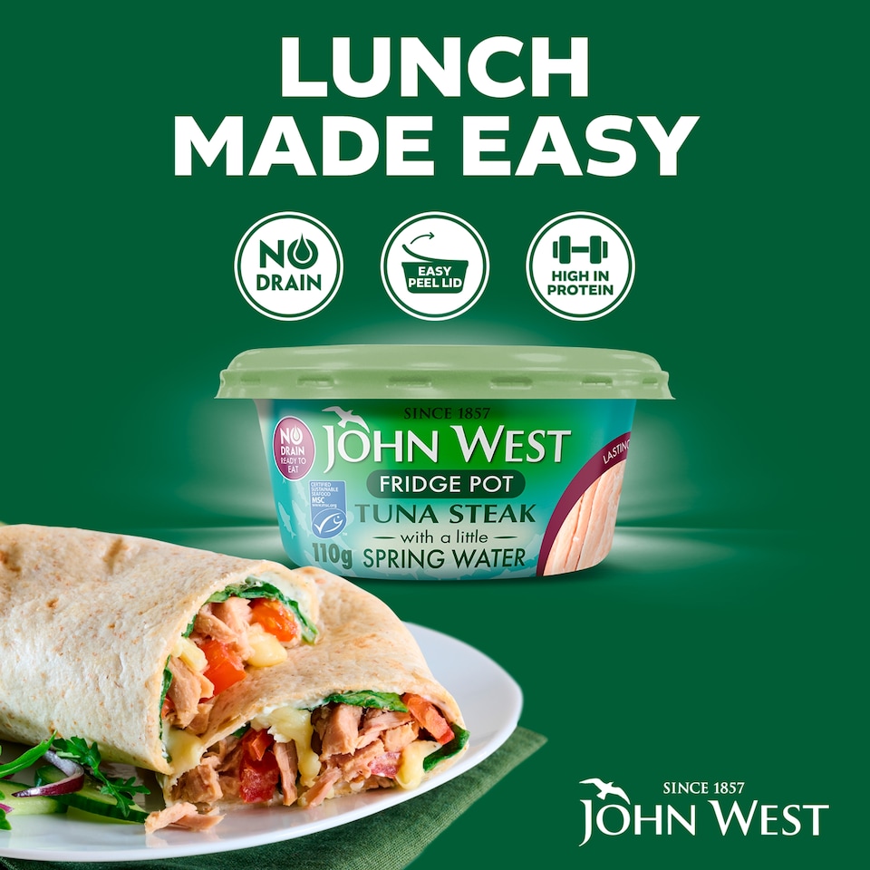 image 1 of John West No Drain Fridge Pot Tuna Steak with a Little Spring Water 110g