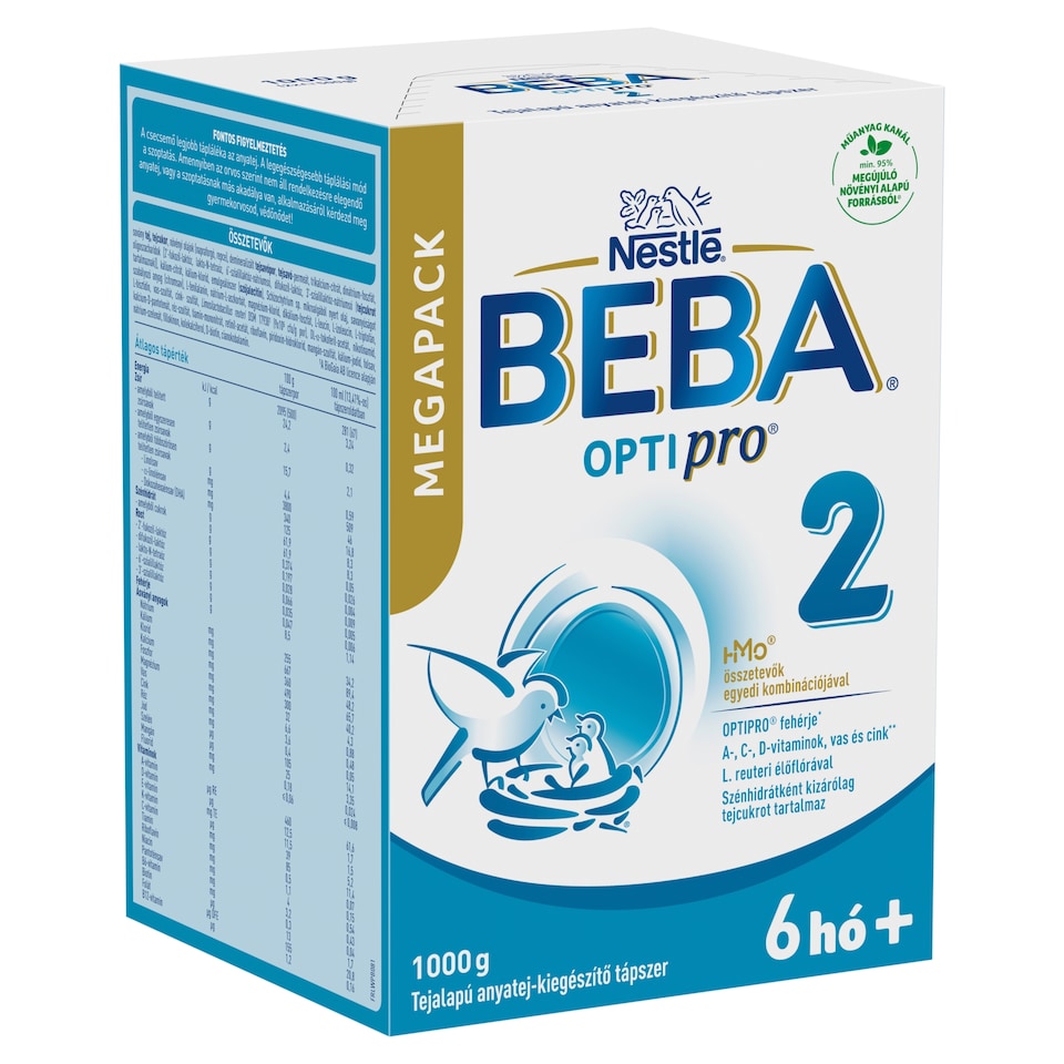 Beba Optipro 2 tejalapú anyatej-kiegészítő tápszer 6 hó+ 2 x 500 g (1000 g)