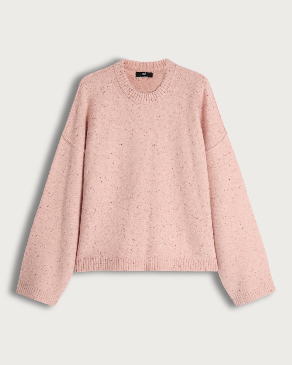 F&F Speckled Knit Jumper with Wool in Pink