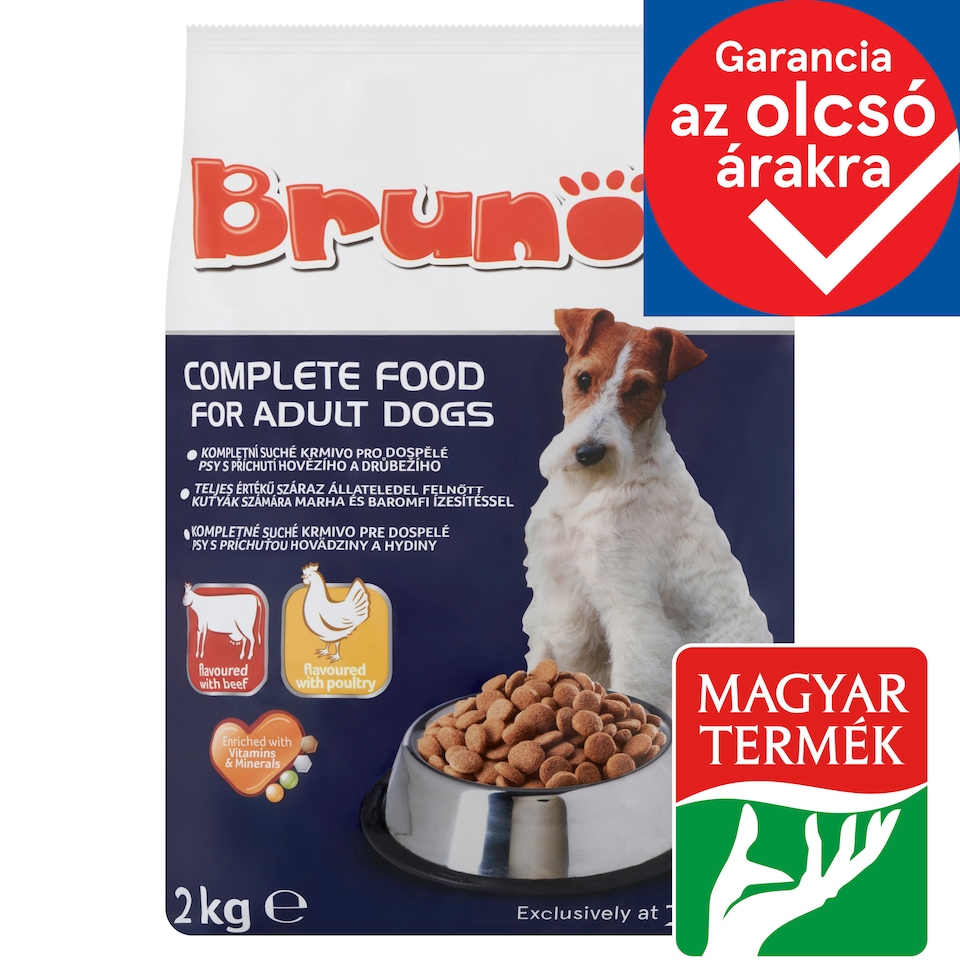 Brunos Complete Dry Dog Food with Beef and Poultry Flavour 2 kg