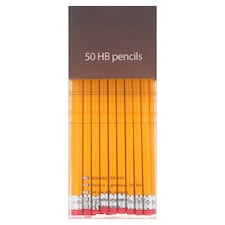 Tesco Hb Pencils With Eraser Tip 50 Pack