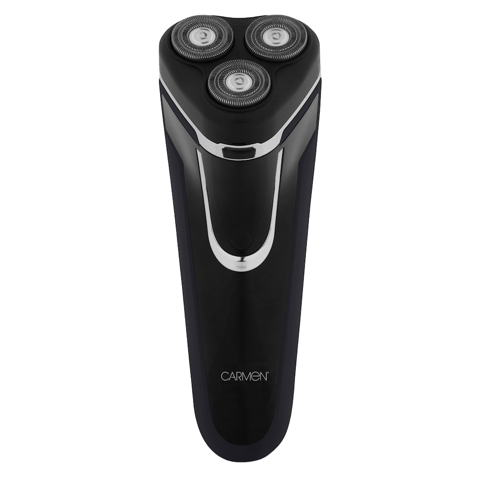 Carmen Essential Series Triple Head and Pivot Shaver with Trimmer - Black/Silver