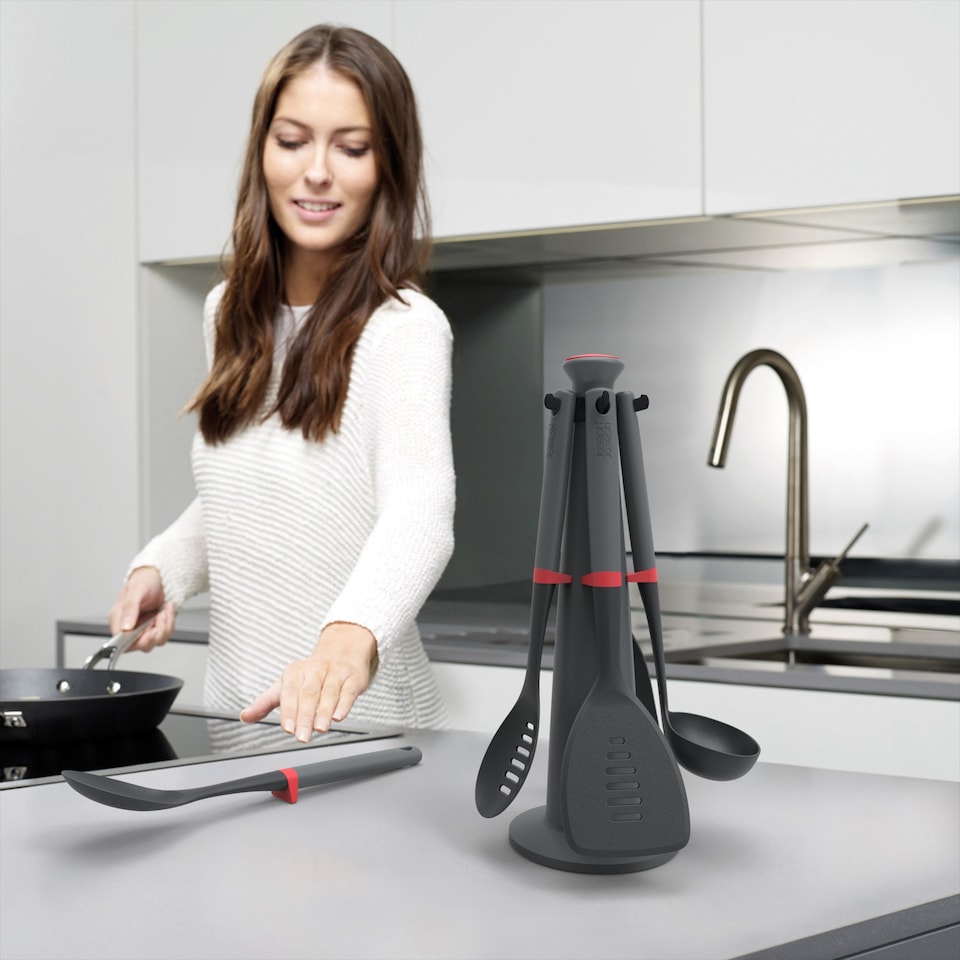 image 1 of Joseph Joseph Duo Utensil Set With Stand 5 Piece
