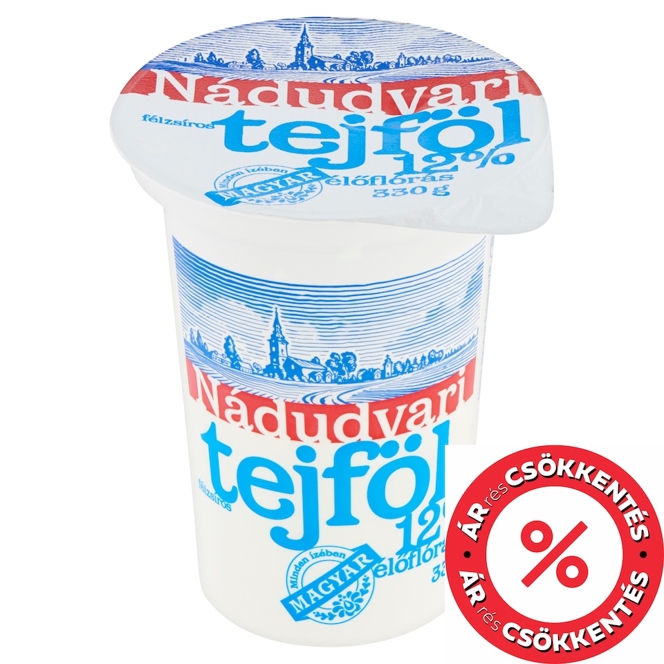 Nádudvari félzsíros, élőflórás tejföl 12% 330 g