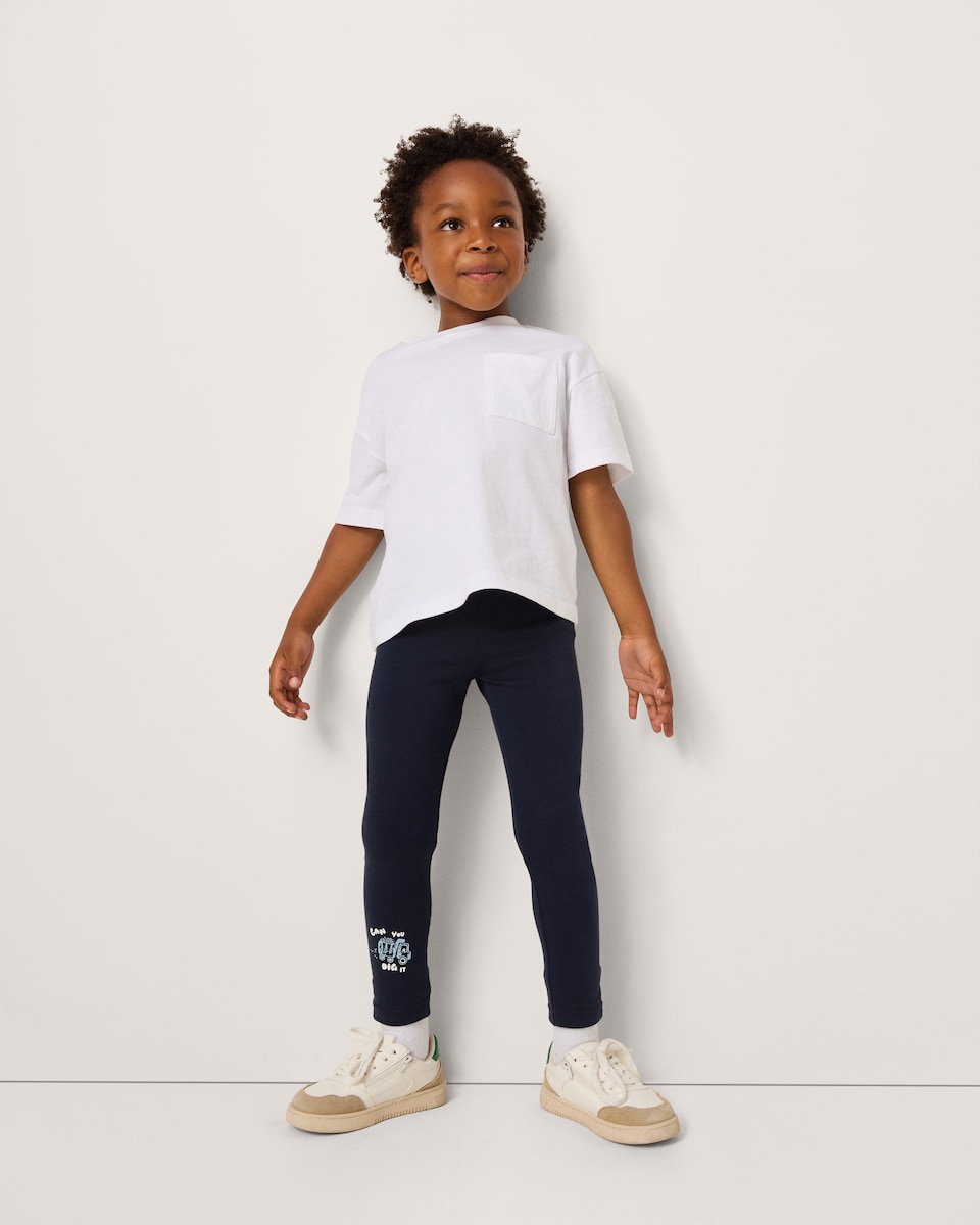 image 1 of F&F Boys 2-Pack Cotton Rich Vehicle Leggings in Multi
