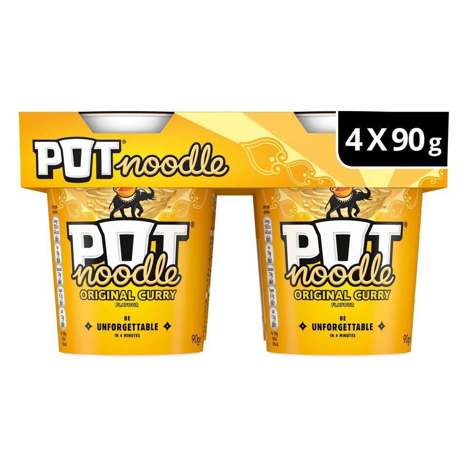 image 1 of Pot Noodle Original Curry 4 X 90G