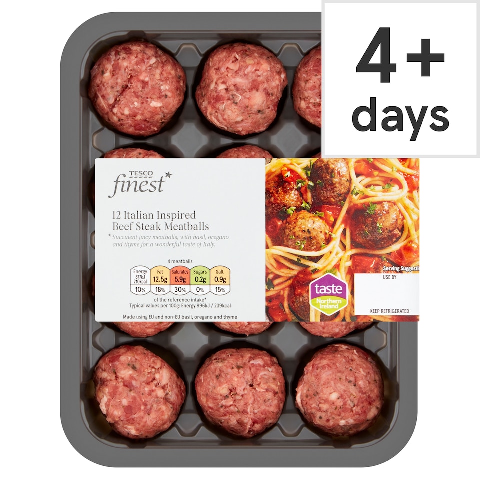 Tesco Finest Italian Beef Meatballs 336G