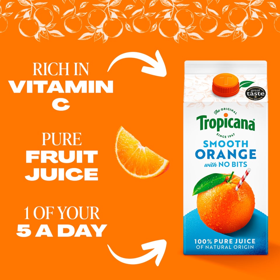 image 1 of Tropicana Smooth Orange Juice 1.5L