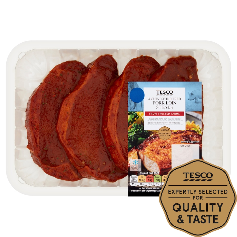 Tesco 4 Chinese Inspired Pork Loin Steaks 600G