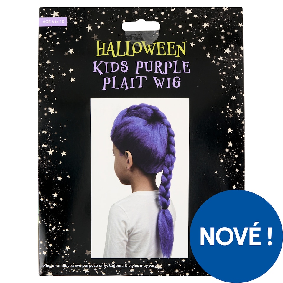 Halloween Kids Purple Plait Wig