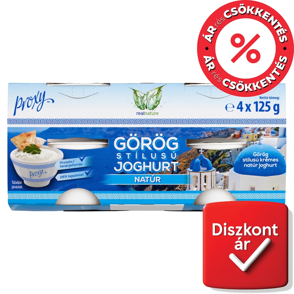 Real Nature görög natúr joghurt 4x125 g  1. kép