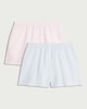 image 1 of F&F 2-Pack Pure Cotton Button Detail Pyjama Shorts in Multi