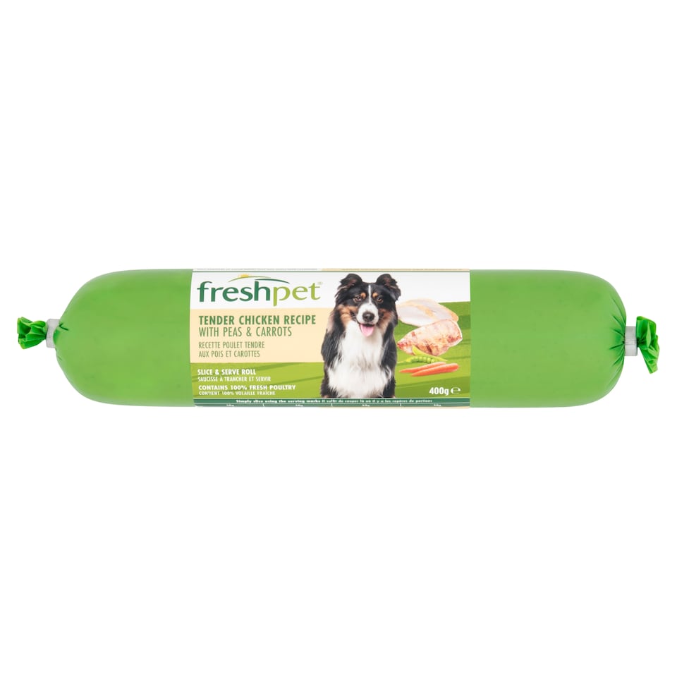 Freshpet Tender Chicken Recipe with Peas & Carrots Roll for Dogs 400g