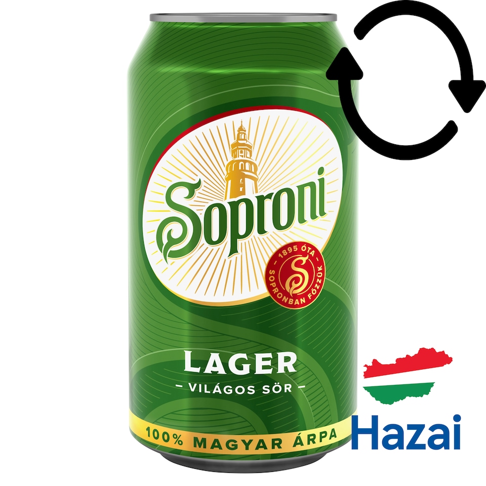 Soproni Klasszikus világos sör 4,5% 330 ml 