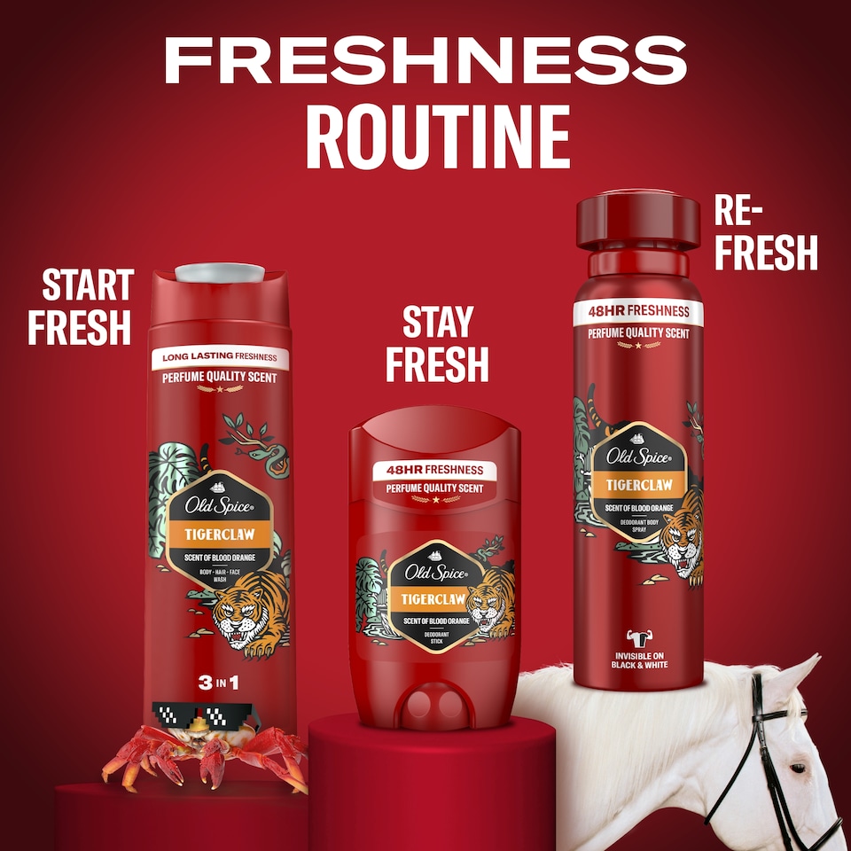Obrázek 1 pro produkt Old Spice Tiger Claw Sprchový Gel A Šampon Pro Muže 400 ml Dlouhotrvající Svěžest