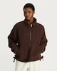 image 3 of F&F Textured Fleece Zip Up Pyjama Top in Brown