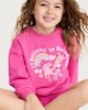 image 2 of F&F Girls 2-Piece Cotton Rich Unicorn Print Sweatshirt and Cycling Shorts Set in Pink