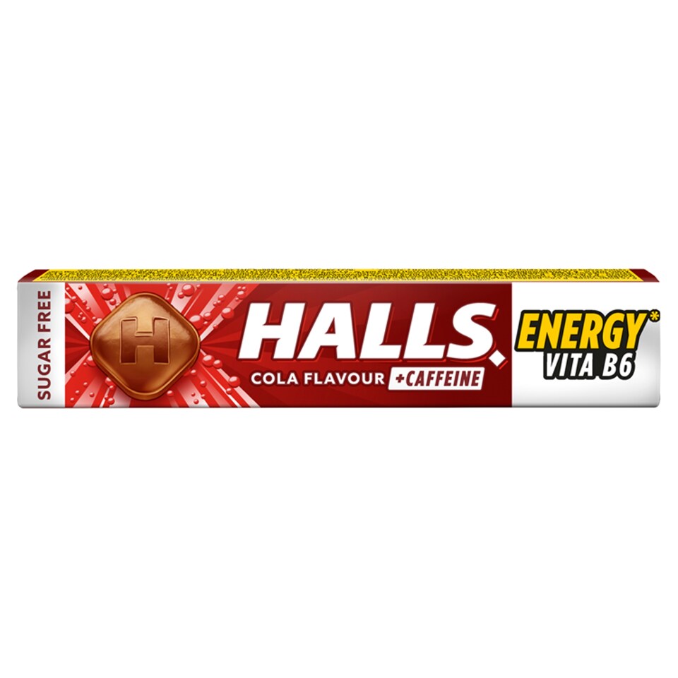 Halls bonbóny s kolovou príchuťou s vitamínom B6 a kofeínom 32 g