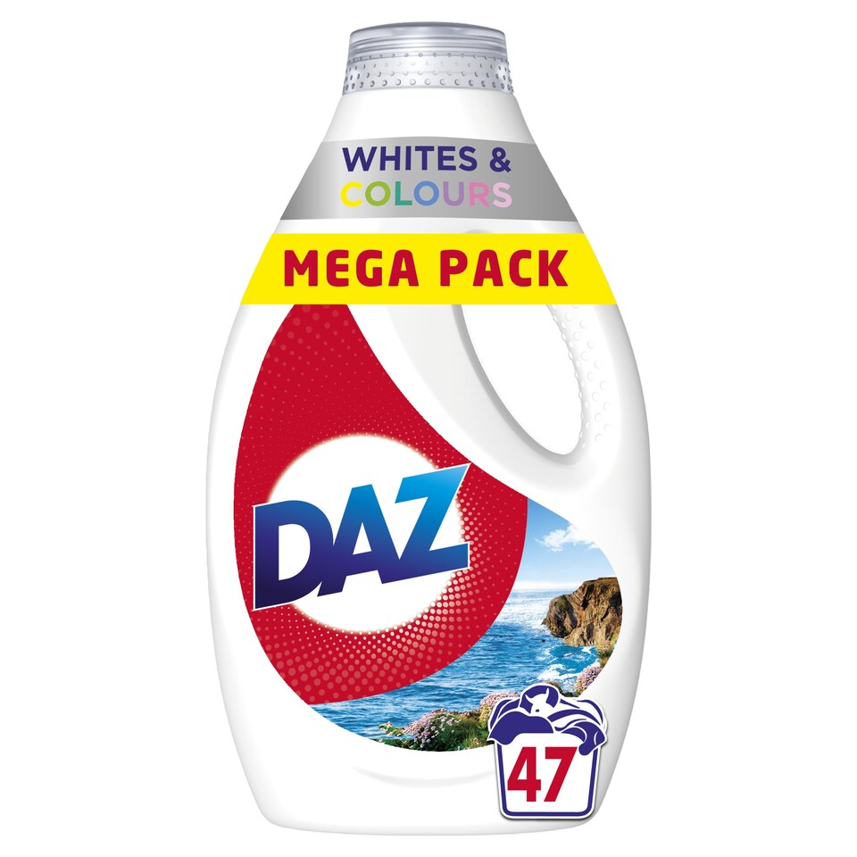 Daz Whites & Colours Laundry Detergent 47 Washes 1645Ml Tesco Groceries